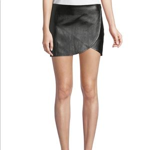 Helmet Lang black leather mini skirt size 2 NWT